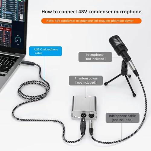 6.6FT USB-C to XLR Microphone Audio Cable
