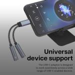 USB-C to Dual 3.5mm Audio Splitter Adapter