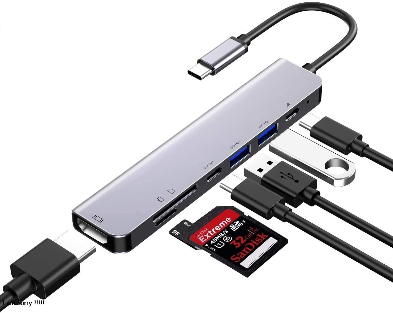 7-in-1 USB-C Hub with 4K HDMI & PD Charging