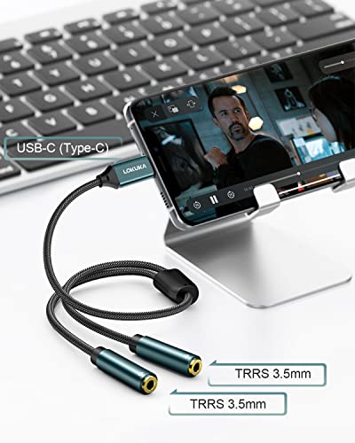 LOKUKA USB-C Dual 3.5mm Headphone Splitter