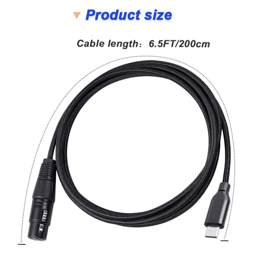 USB-C to XLR Female Microphone Adapter Cable 2M