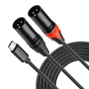 USB-C to Dual XLR Microphone Cable 2M