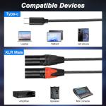 USB-C to Dual XLR Microphone Cable 2M
