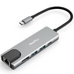 RealPlus 5-in-1 USB-C Hub for MacBook Pro, Chromebook, Pad