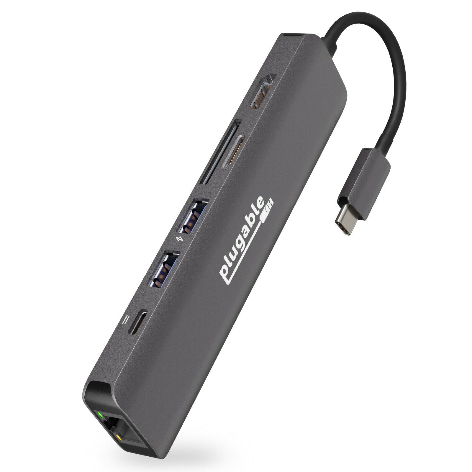 Plugable 7-in-1 USB-C Hub with Ethernet and 4K HDMI
