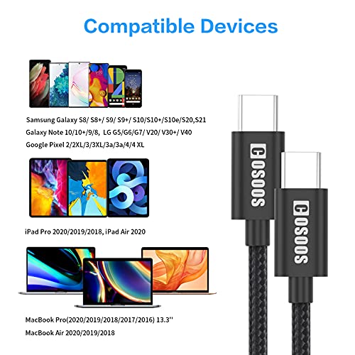 3-Pack Short USB-C Cables for Fast Charging