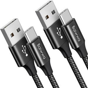2-Pack Braided USB-C Charger Cable - Black