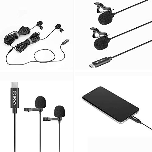 BOYA BY-M3D Dual-Head USB-C Lavalier Microphones