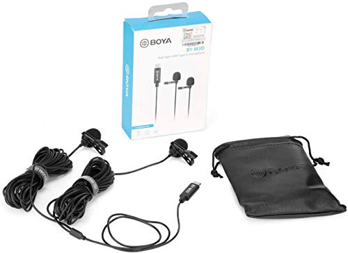 BOYA BY-M3D Dual-Head USB-C Lavalier Microphones