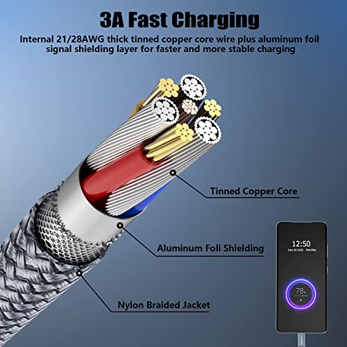 ANMIEL 3M Fast Charge Type C Cable - 2 Pack