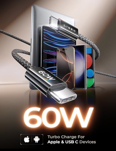 LISEN 60W USB-C Charger Cable 4-Pack