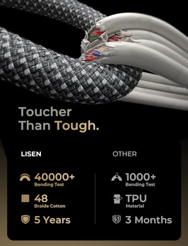 LISEN 60W USB-C Charger Cable 4-Pack