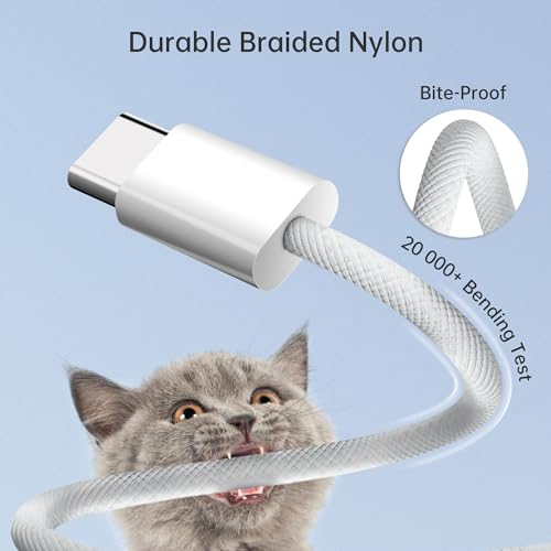 YISH Nylon Braided USB-C Charger Cable 2-Pack