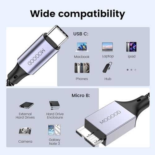 MOGOOD USB-C to Micro USB 3.0 Cable 0.5m