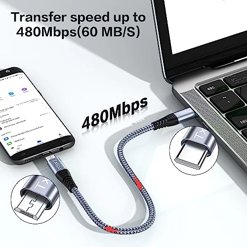 USB-C to Micro USB Nylon Braided Charging Cable