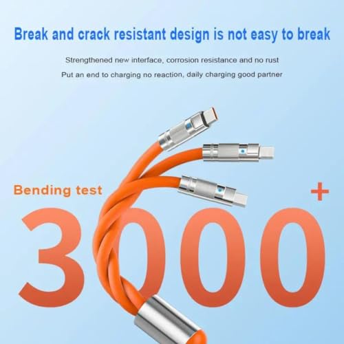 3-in-1 USB-C Fast Charging Cable, Nylon Braided