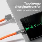 3-in-1 USB-C Fast Charging Cable, Nylon Braided