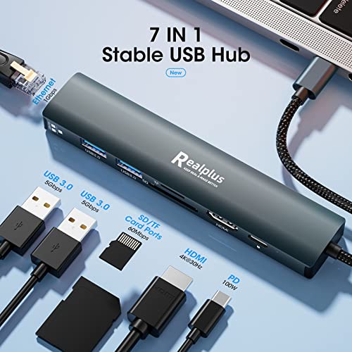 RealPlus 7-in-1 USB-C Hub with Ethernet and HDMI