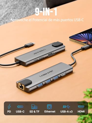 Lemorele 9-in-1 USB-C Hub with HDMI & Ethernet