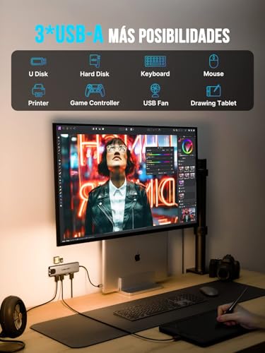 Lemorele 9-in-1 USB-C Hub with HDMI & Ethernet