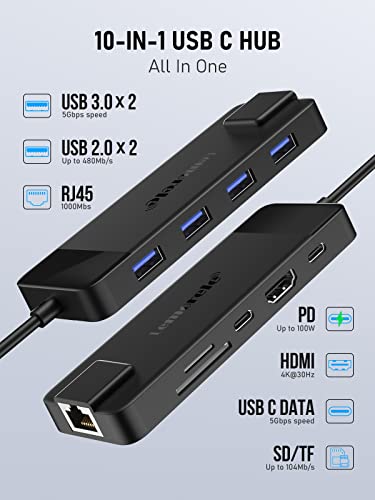 Lemorele 10-in-1 USB-C Multiport Hub Adapter