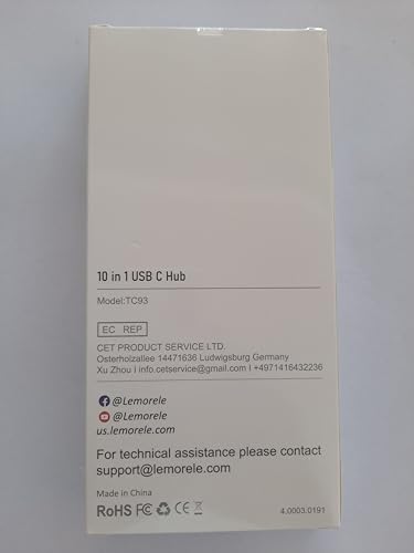 Lemorele 10-in-1 USB-C Multiport Hub Adapter
