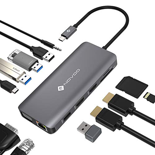 NOVOO 12-in-1 USB-C Docking Station with Triple Display
