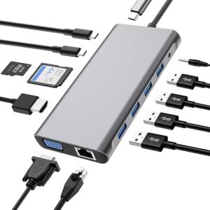 12-in-1 USB-C Hub with Wireless Charging