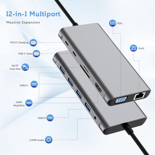 12-in-1 USB-C Hub with Wireless Charging
