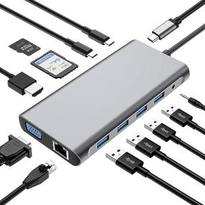 12-in-1 USB-C Hub with 4K HDMI and Ethernet
