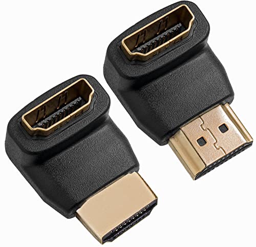 2-Pack HDMI Right/Left Angle Adapters, 4K 3D