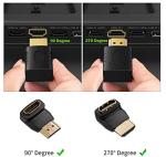 2-Pack HDMI Right/Left Angle Adapters, 4K 3D