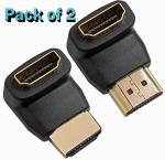 2-Pack HDMI Right/Left Angle Adapters, 4K 3D
