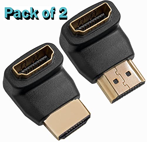 2-Pack HDMI Right/Left Angle Adapters, 4K 3D