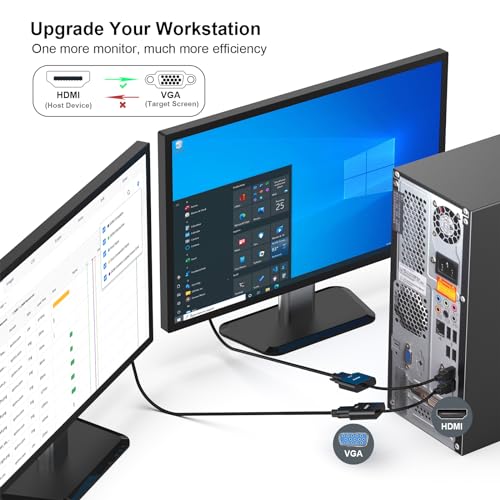 Gold-Plated HDMI to VGA Adapter, Male-Female