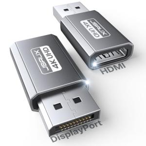 JSAUX 4K DisplayPort to HDMI Adapter 2-Pack