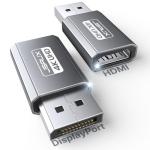 JSAUX 4K DisplayPort to HDMI Adapter 2-Pack