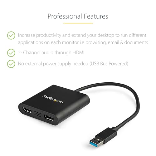 Dual HDMI Adapter for USB 3.0 Devices