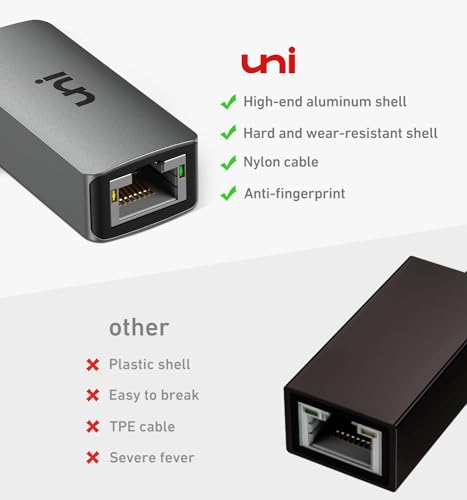 Aluminum USB-C to RJ45 Gigabit Ethernet Adapter