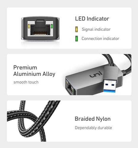 Aluminum USB-C to RJ45 Gigabit Ethernet Adapter