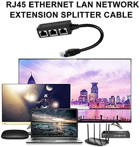 RJ45 Ethernet Splitter Adapter for Cat5/Cat6/Cat7