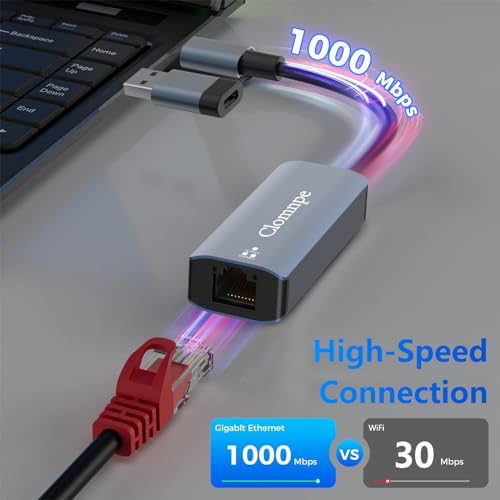 USB-C to 1000Mbps Ethernet Adapter for Devices