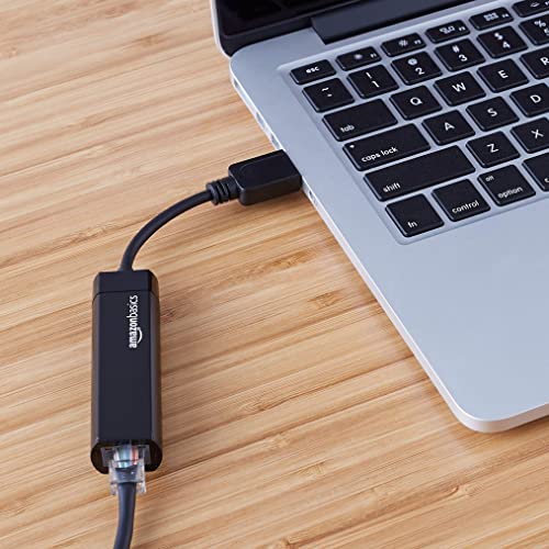 Amazon Basics USB-C Gigabit Ethernet Adapter, Black