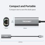 TECKNET USB-C Ethernet Adapter 1000Mbps Gigabit LAN