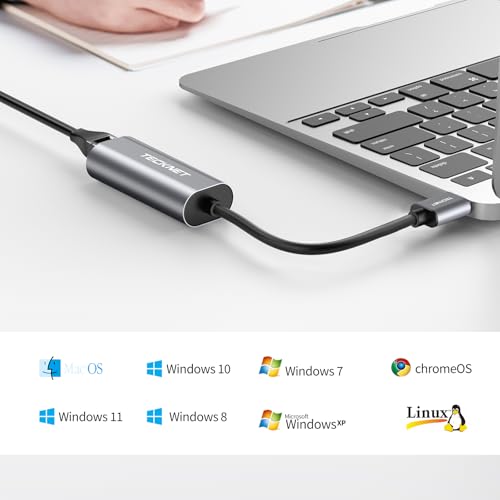 TECKNET USB-C Ethernet Adapter 1000Mbps Gigabit LAN