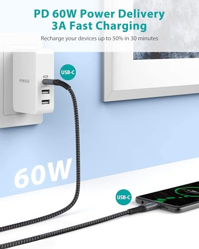 NIMASO 2M USB-C Cable 60W Fast Charging (2-Pack)