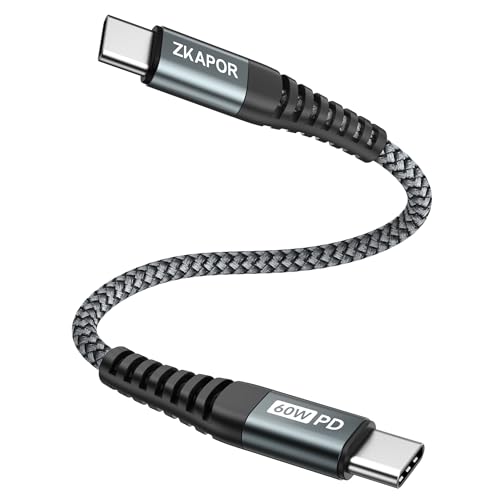ZKAPOR 30CM USB-C Fast Charging Cable - Grey