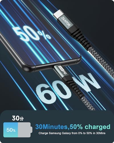 ZKAPOR 30CM USB-C Fast Charging Cable - Grey