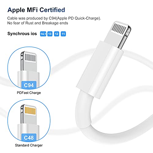 2-Pack MFi Certified USB-C to Lightning Cable
