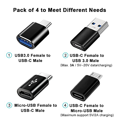 4 Pack USB-C Adapters for Devices and Laptops